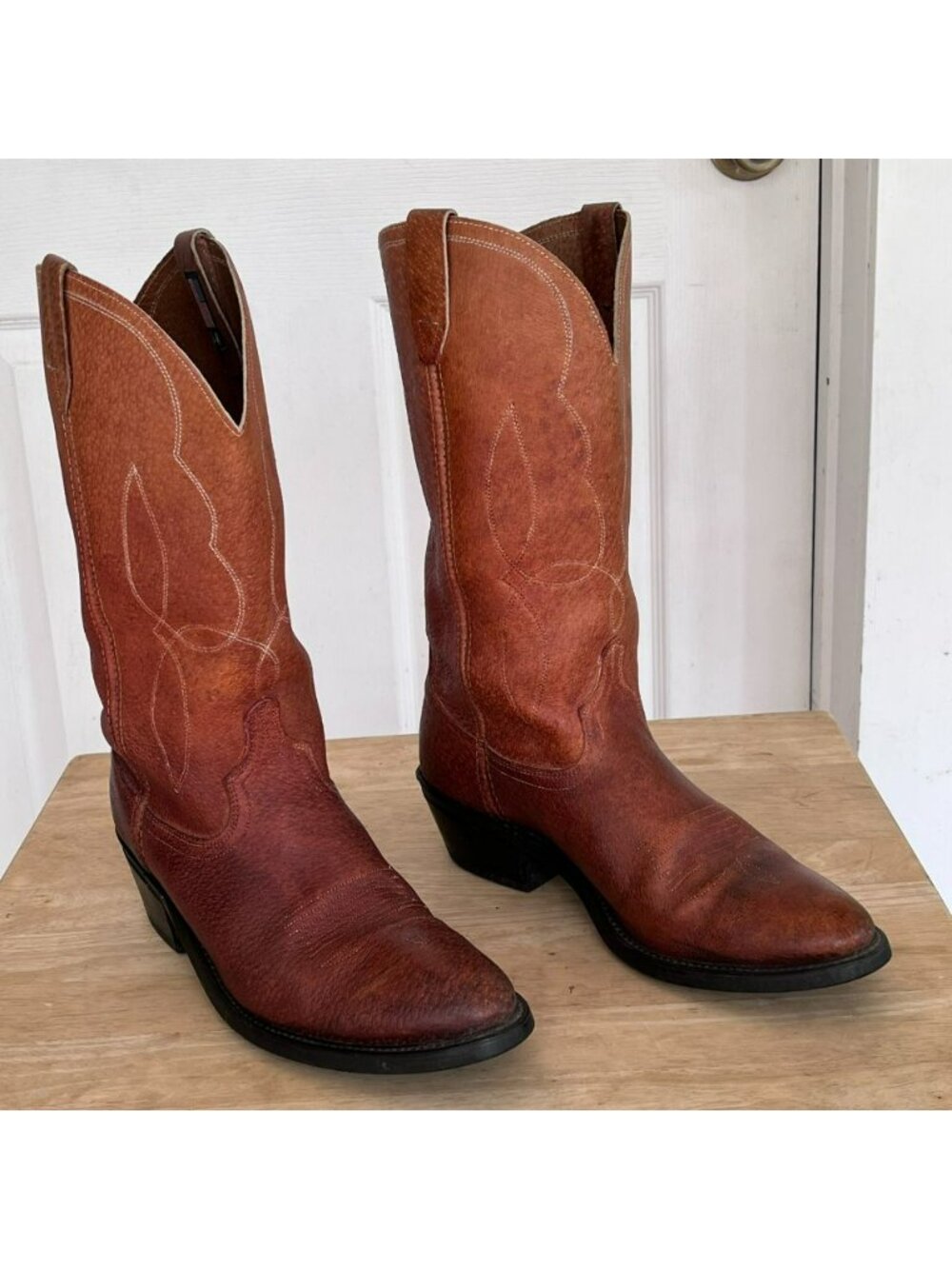 Vtg Acme Vulcan 9024 Cowgirl Western Boots 11D Pull On Oil Resistant made in USA - Picture 2 of 11